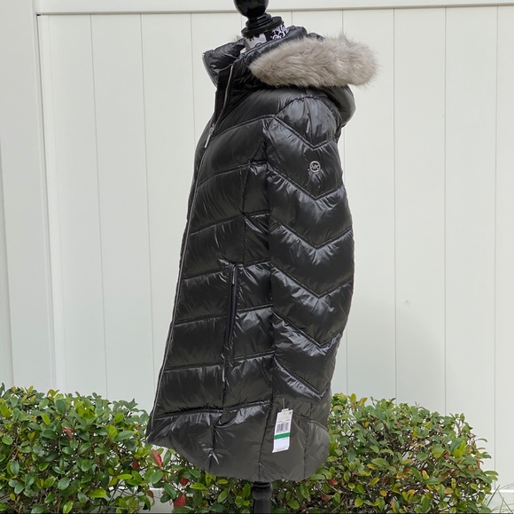 🔥SALE!🔥 Michael Kors Faux-Fur-Trim Hooded Down Puffer Coat Women's Size XS - Picture 8 of 15